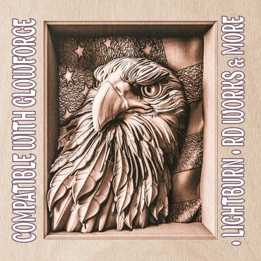 AMERICAN EAGLE 3d illusion & laser - ready file 3DWave.us